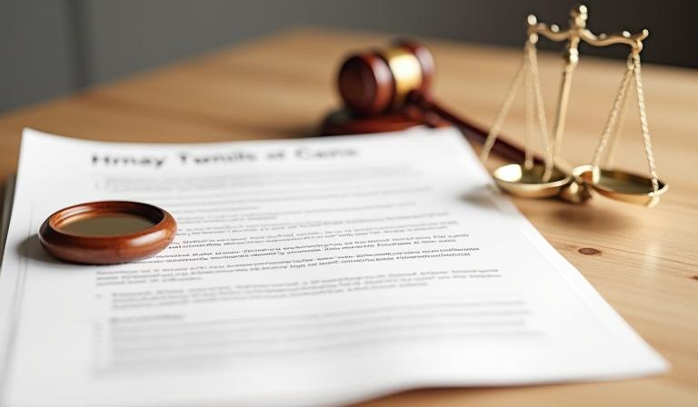 Legal documents and scales representing HR compliance